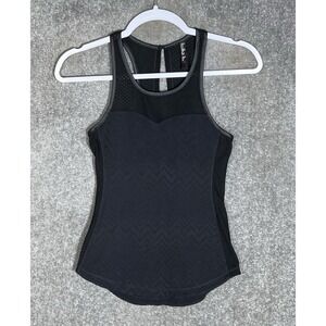 Lukka Lux Tank Top Womens Size XXS Black Mesh Sides Upper Keyhole Whimsigoth